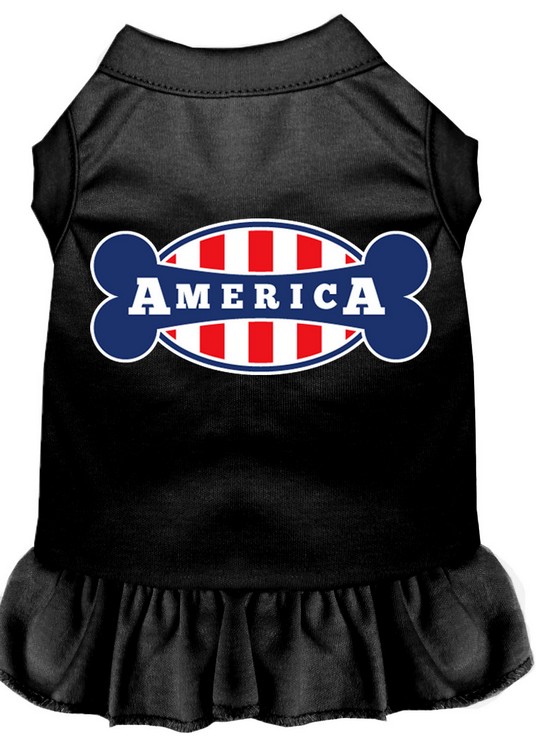 Bonely in America Screen Print Dress Black Sm